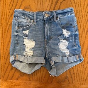Aeropostale Ripped Blue Jean Shorts